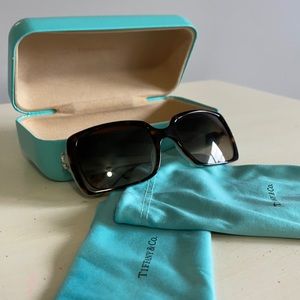 Tiffany and Co. Brown Rectangular Sunglasses